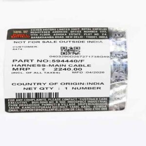 Genuine Royal Enfield Main Wiring Harness 594440F for Thunderbird 350