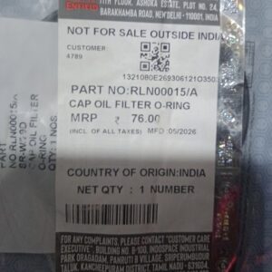Royal Enfield Cap Oil Filter O-Ring Part No: RLN00015/A